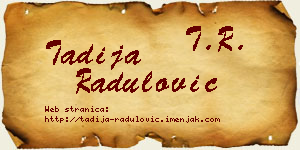 Tadija Radulović vizit kartica